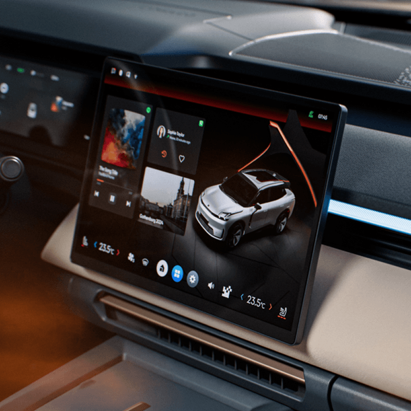 Front screen in car in close up